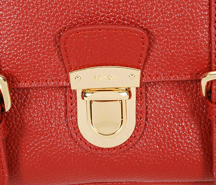 2014 Prada calfskin flap bag BN0963 burgundy